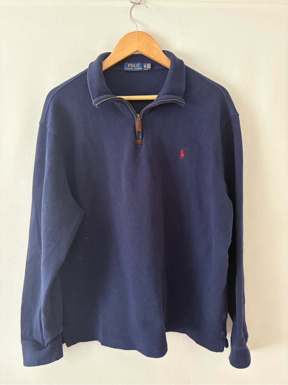 Polo by Ralph Lauren Navy Half-Zip Sweater with Red Pony